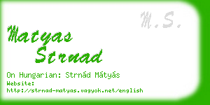 matyas strnad business card